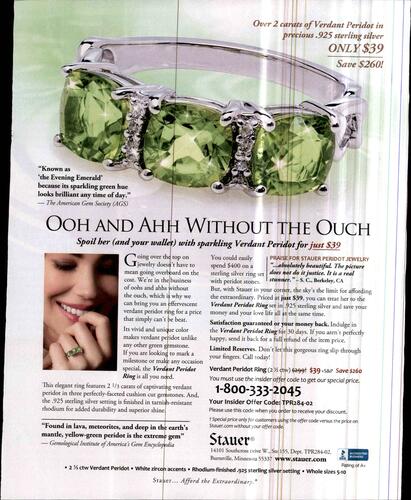 Stauer shop peridot ring