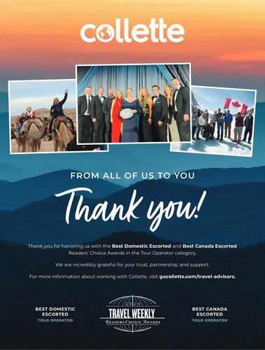 Collette Travel Service campaigns first seen Jan 2025.