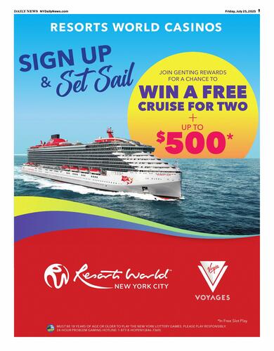 Resorts World New York City campaigns first seen Jul 2025.