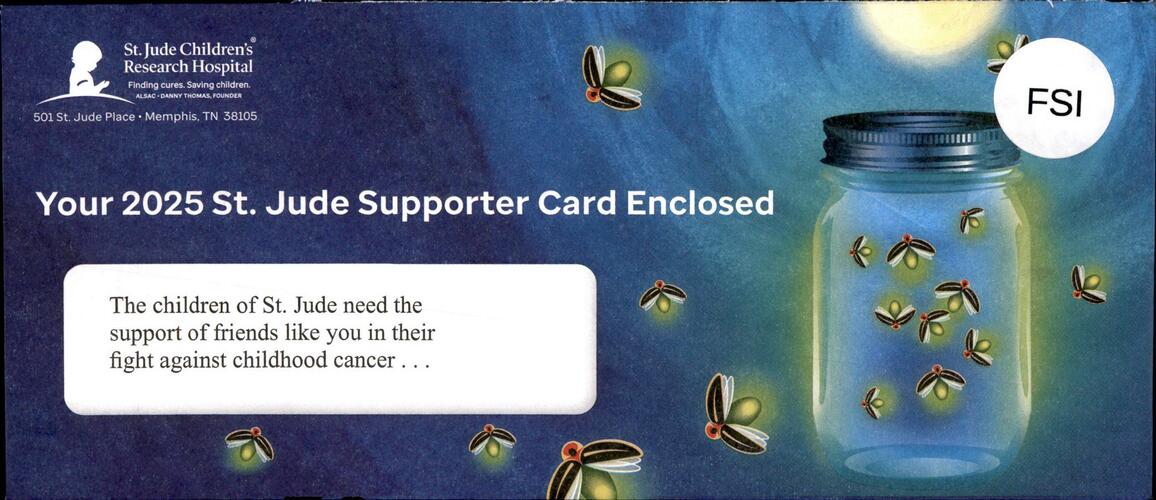 St. Jude Children's Research Hospital campaigns first seen Aug 2025.