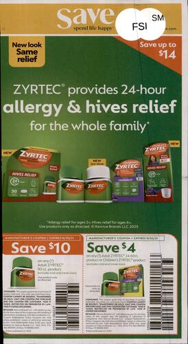 Zyrtec campaigns first seen Aug 2025.