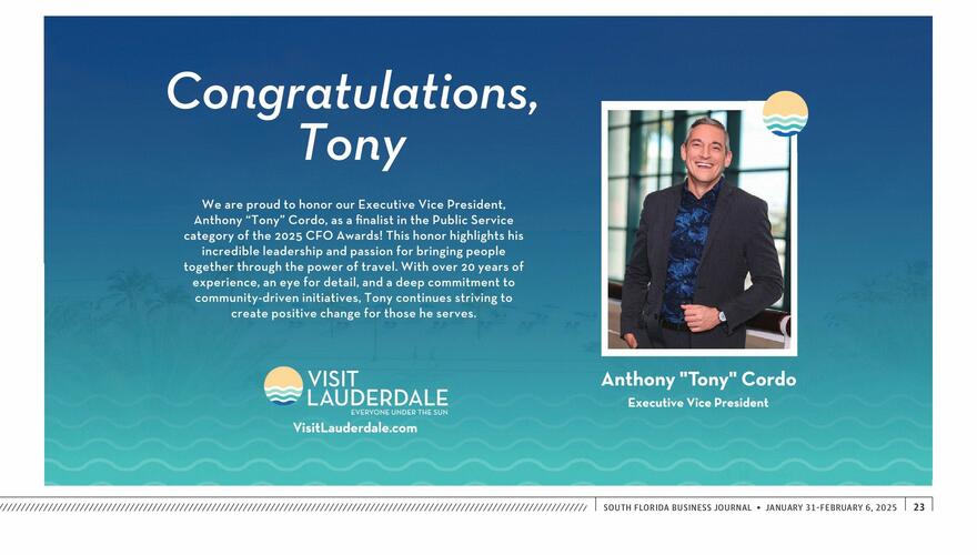 Greater Fort Lauderdale Convention & Visitors Bureau campaigns first seen Jan 2025.