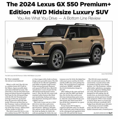Lexus GX Model Line campaigns first seen Dec 2024.
