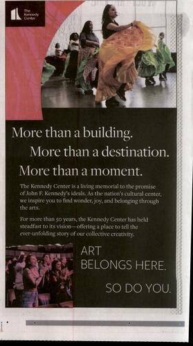 The John F. Kennedy Center for the Performing Arts campaigns first seen Mar 2025.